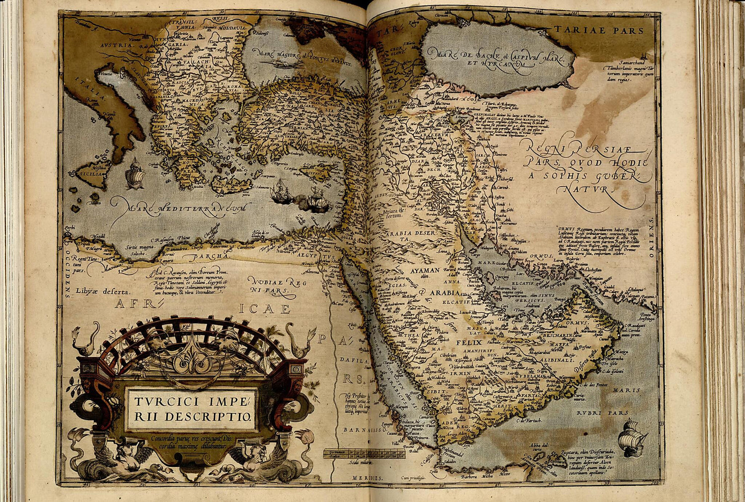 This old map of Tvrcicvm Imperivm from Theatrum Orbis Terrarum from 1570 was created by Abraham Ortelius in 1570