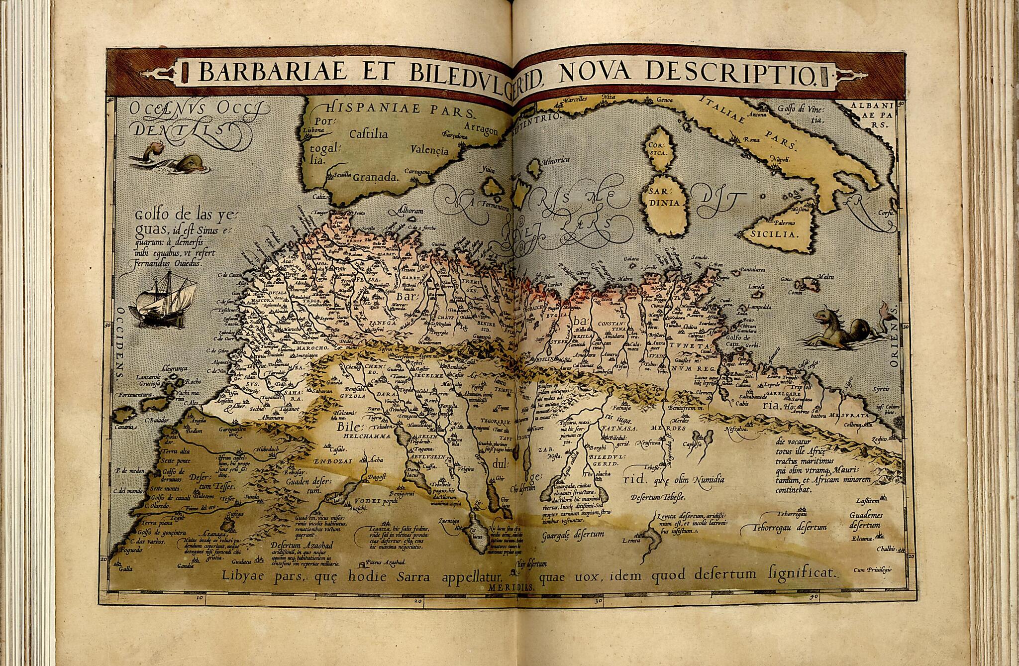 This old map of Barbaria from Theatrum Orbis Terrarum from 1570 was created by Abraham Ortelius in 1570