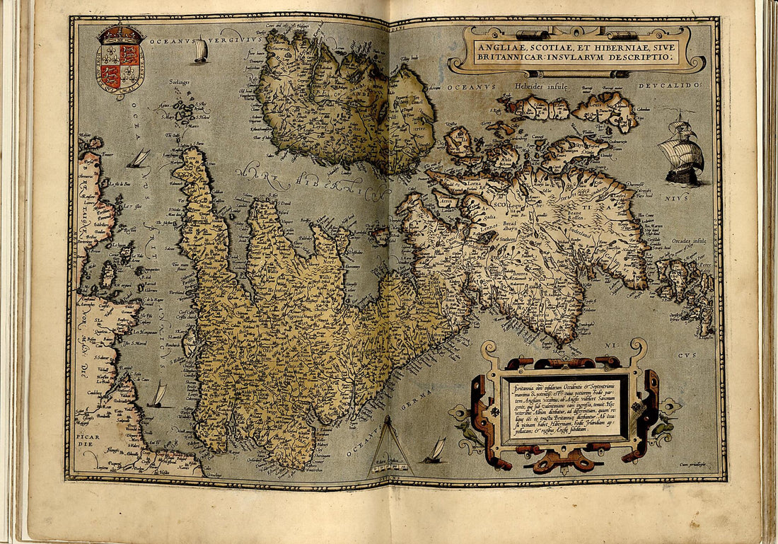 This old map of Anglia. Scotia. Hibernia from Theatrum Orbis Terrarum from 1570 was created by Abraham Ortelius in 1570