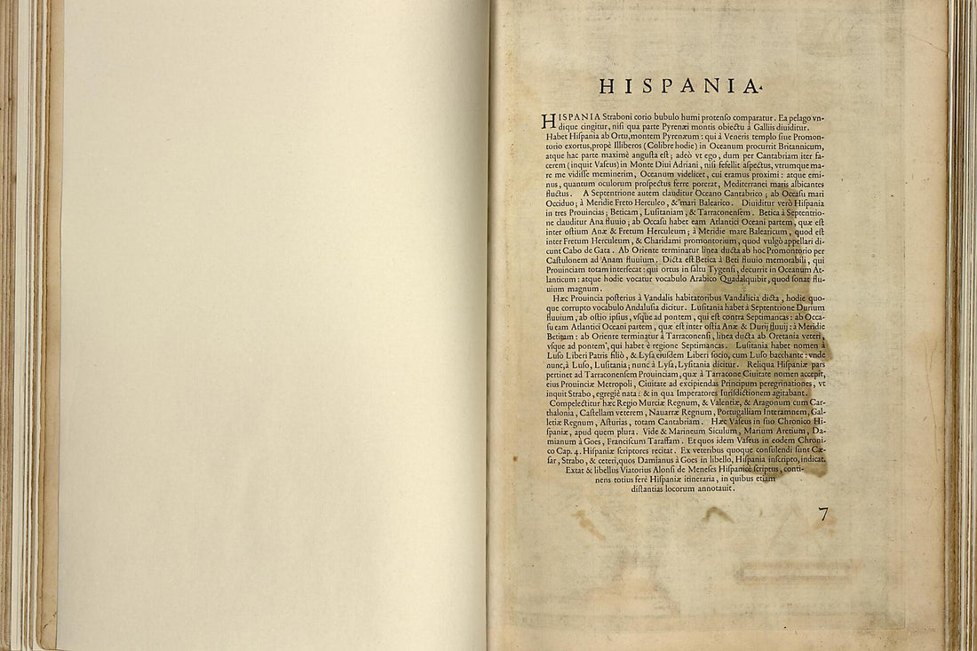 This old map of Hispania from Theatrum Orbis Terrarum from 1570 was created by Abraham Ortelius in 1570