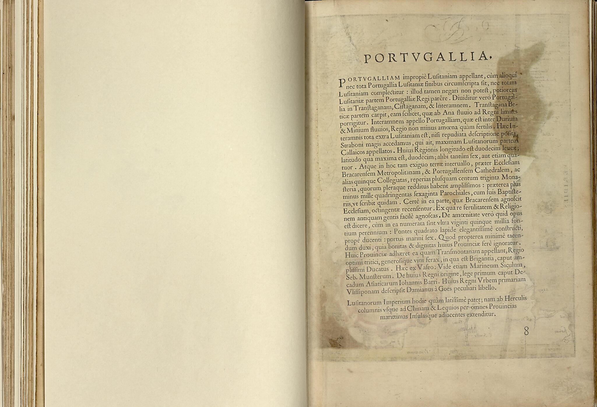 This old map of Portvgallia from Theatrum Orbis Terrarum from 1570 was created by Abraham Ortelius in 1570