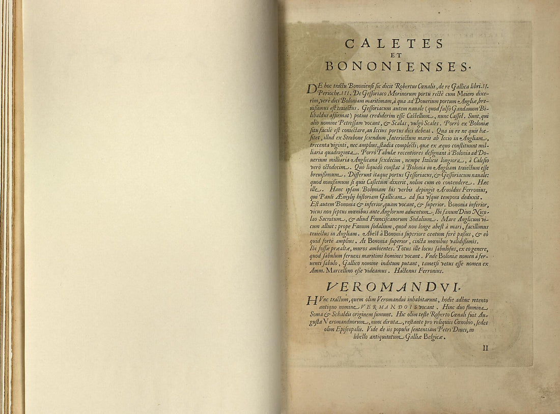 This old map of Caletes Et Bononienses. Veromandvi from Theatrum Orbis Terrarum from 1570 was created by Abraham Ortelius in 1570