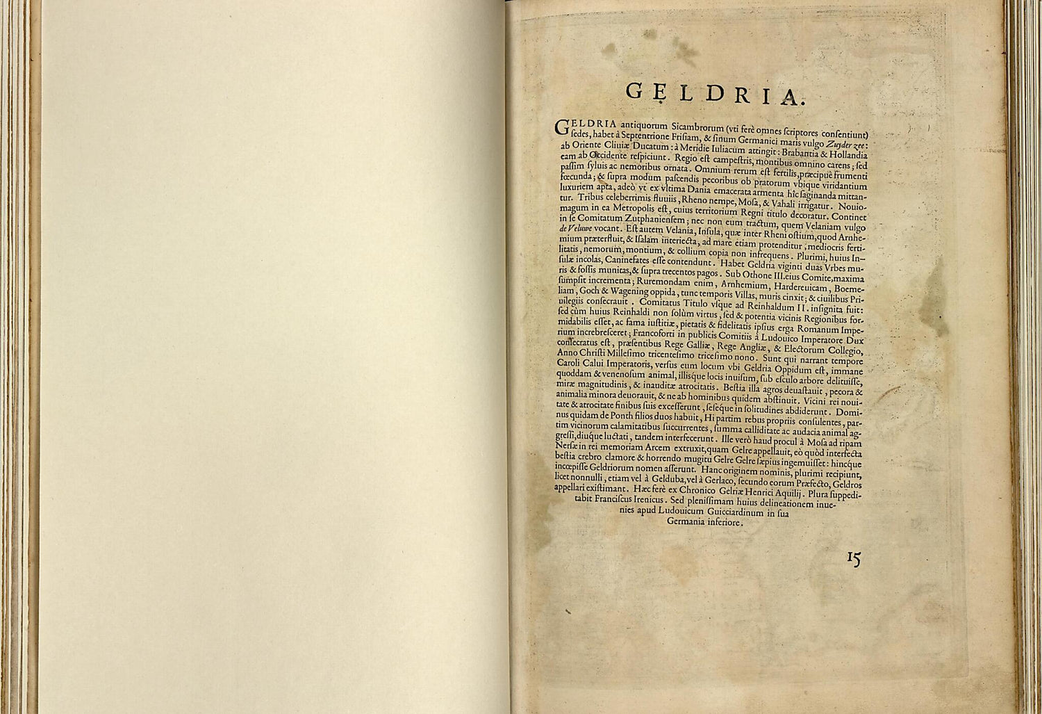 This old map of Geldria from Theatrum Orbis Terrarum from 1570 was created by Abraham Ortelius in 1570