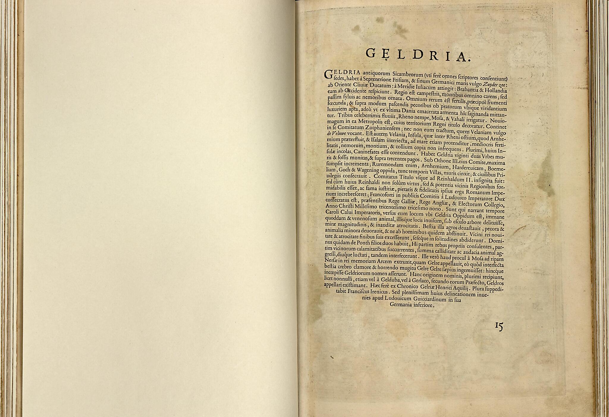 This old map of Geldria from Theatrum Orbis Terrarum from 1570 was created by Abraham Ortelius in 1570