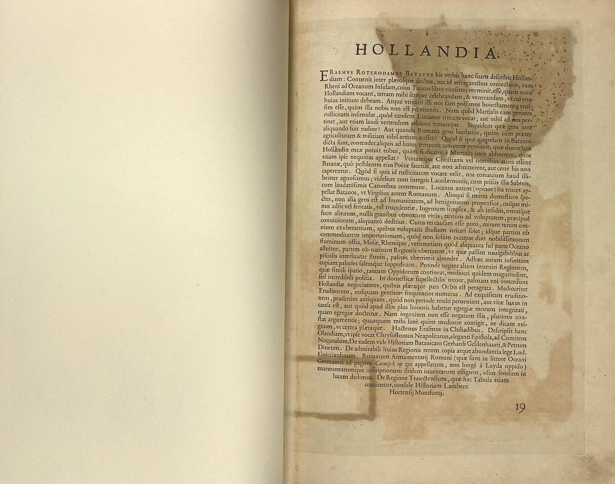 This old map of Hollandia from Theatrum Orbis Terrarum from 1570 was created by Abraham Ortelius in 1570