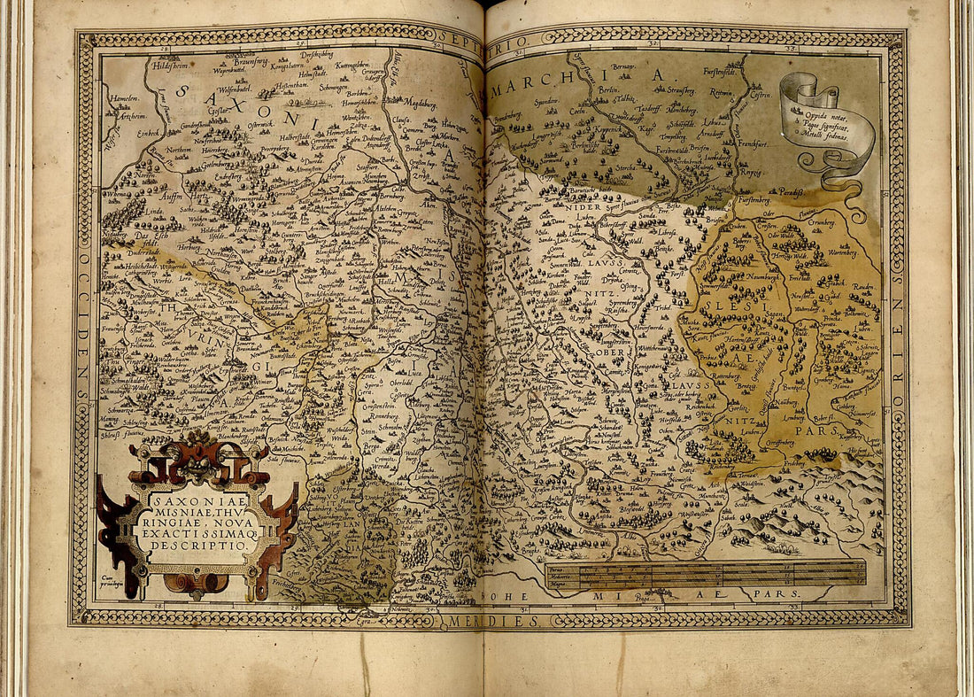 This old map of Saxonia from Theatrum Orbis Terrarum from 1570 was created by Abraham Ortelius in 1570