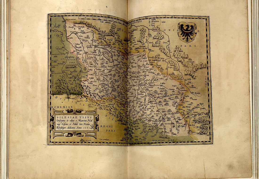 This old map of Silesia from Theatrum Orbis Terrarum from 1570 was created by Abraham Ortelius in 1570