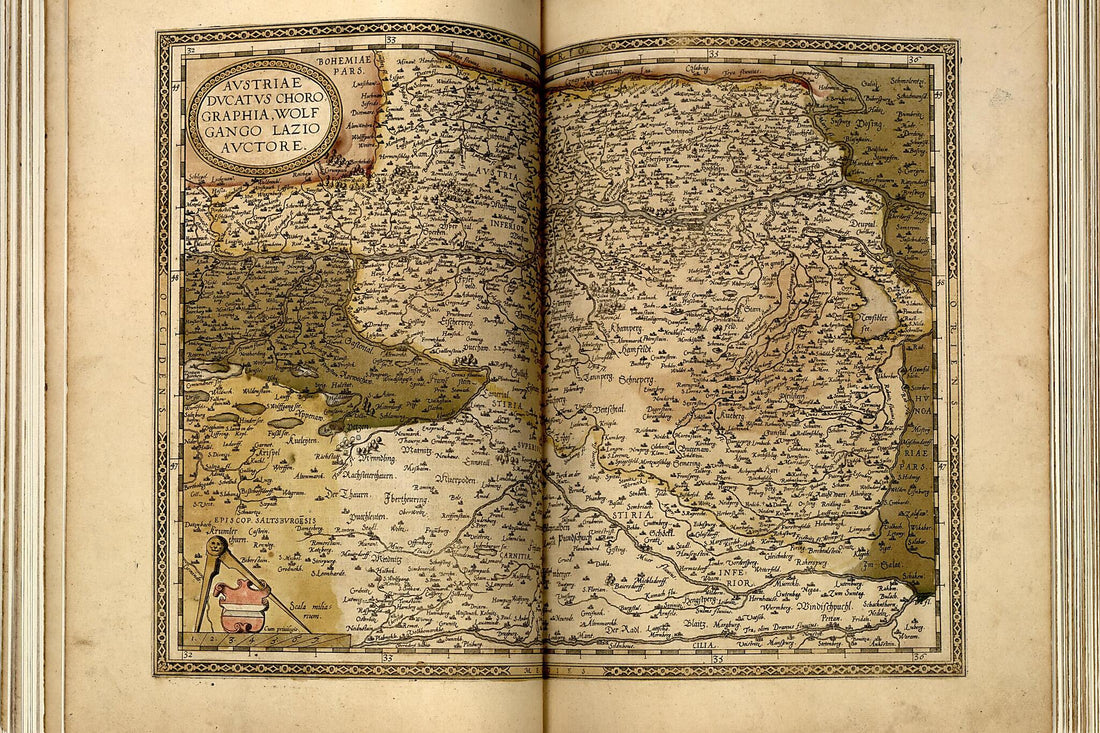 This old map of Avstria from Theatrum Orbis Terrarum from 1570 was created by Abraham Ortelius in 1570