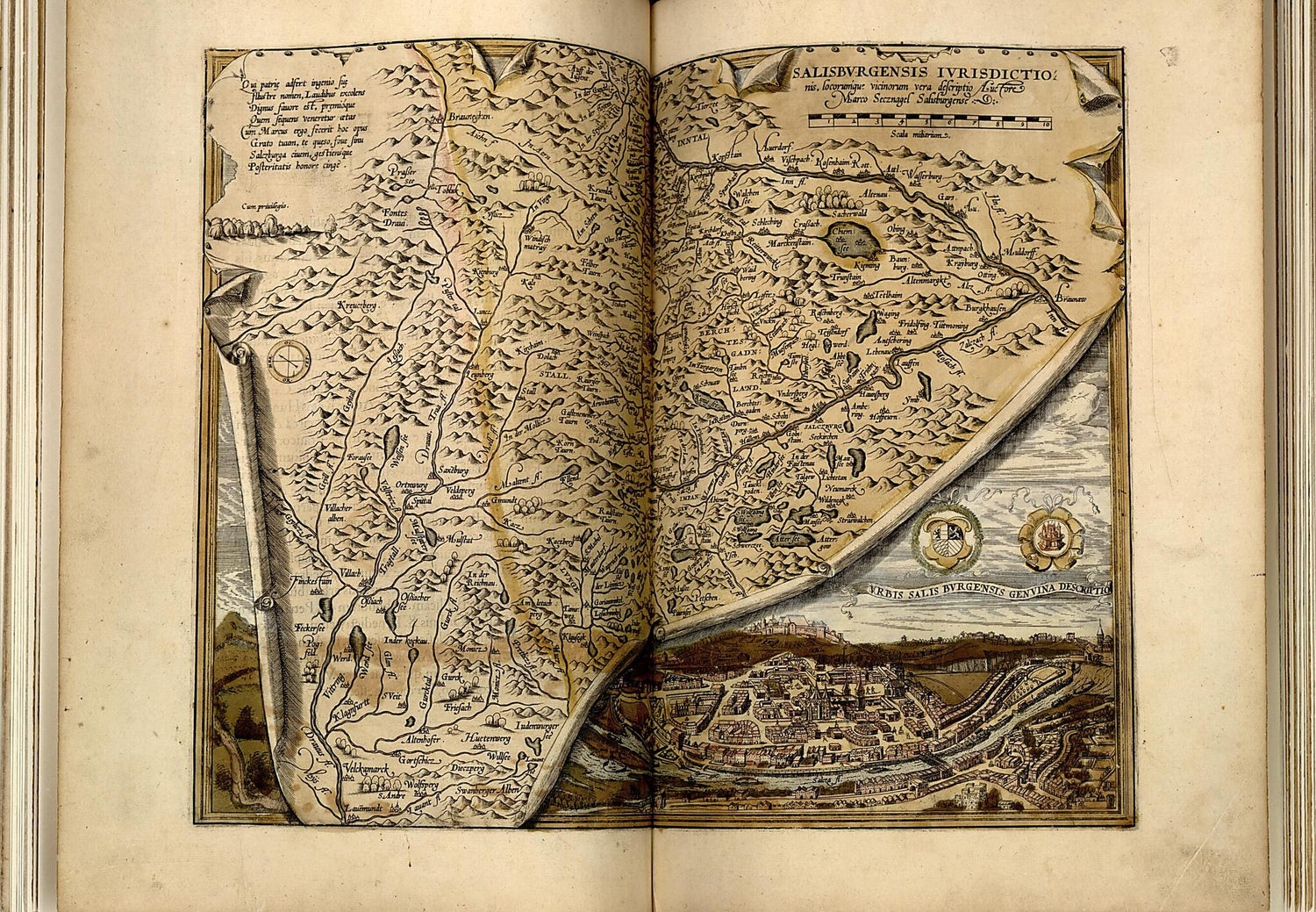 This old map of Salisbvrgensis Dioecesis from Theatrum Orbis Terrarum from 1570 was created by Abraham Ortelius in 1570