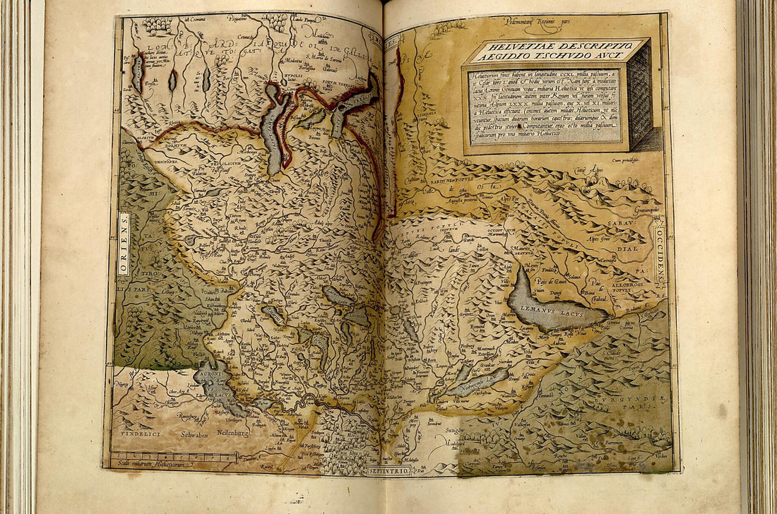 This old map of Helvetia from Theatrum Orbis Terrarum from 1570 was created by Abraham Ortelius in 1570