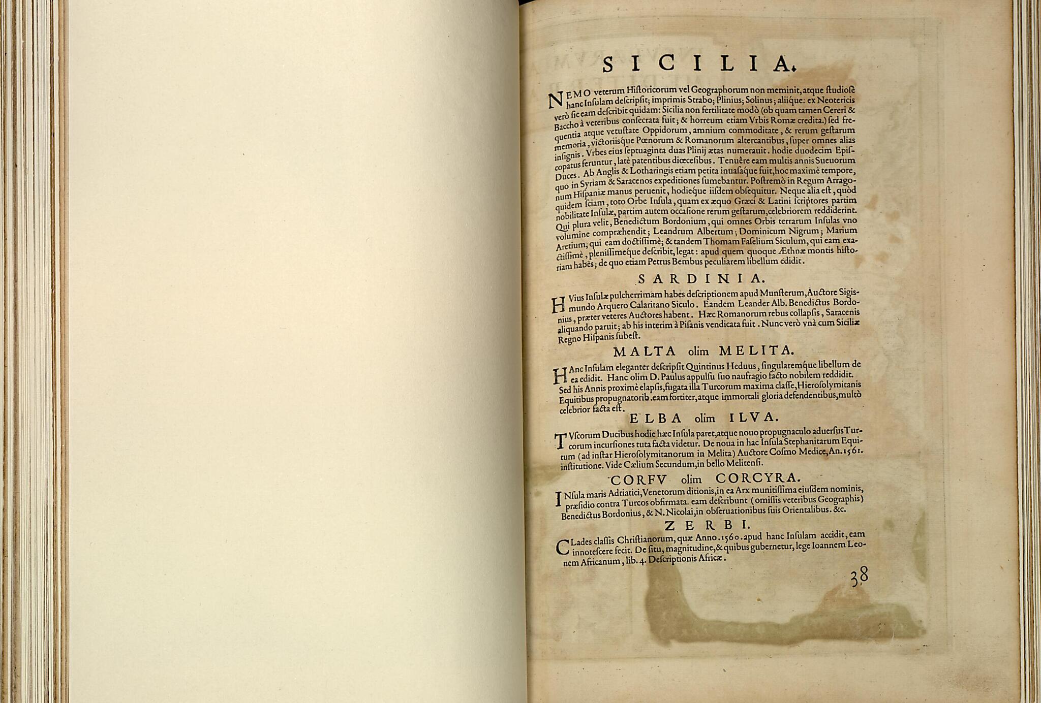 This old map of Sicilia. Sardinia. Malta Olim Melita. Elba Olim Ilva, Corfv Olim from Theatrum Orbis Terrarum from 1570 was created by Abraham Ortelius in 1570