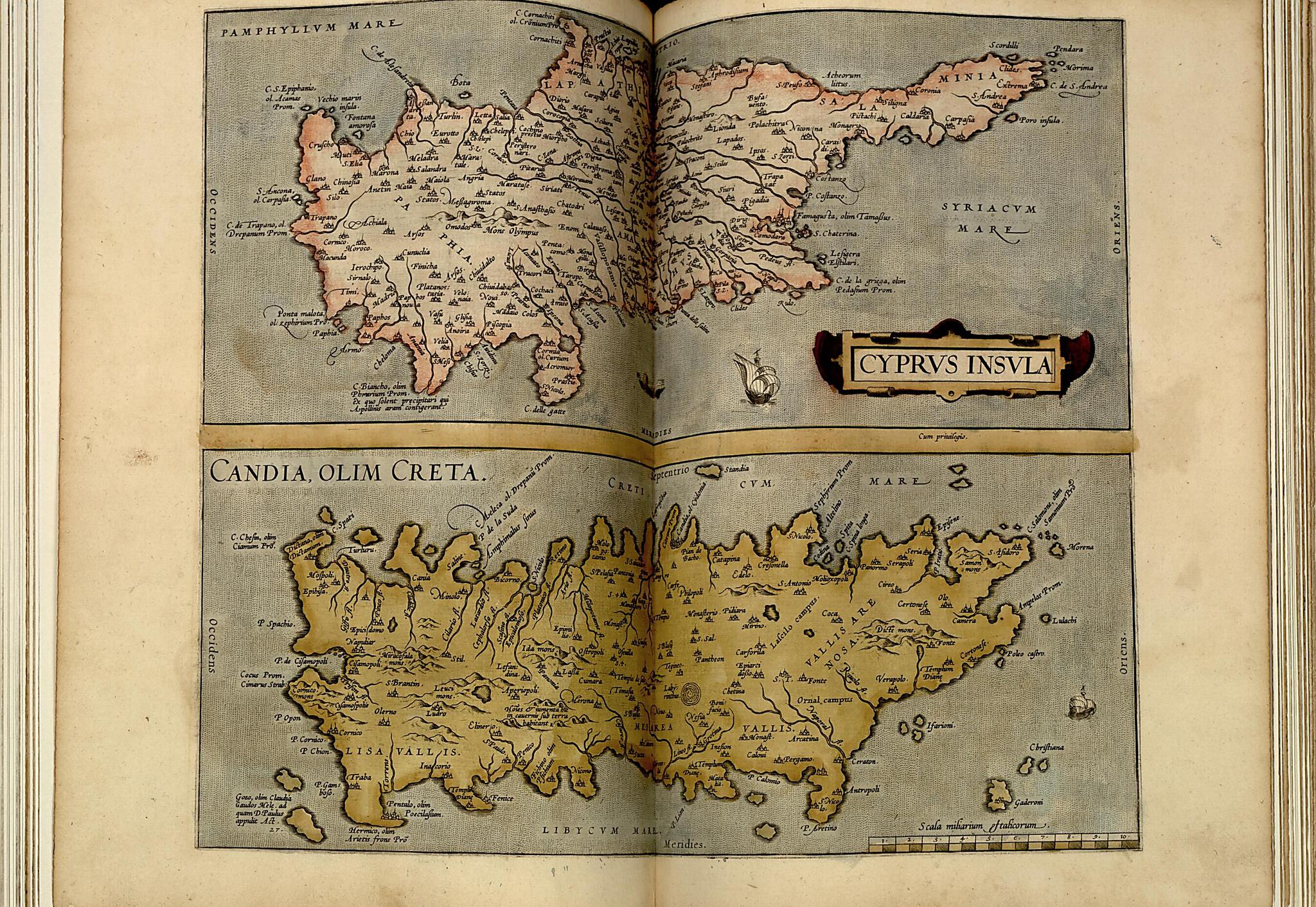 This old map of Cyprvs. Candida, Olim Creta from Theatrum Orbis Terrarum from 1570 was created by Abraham Ortelius in 1570