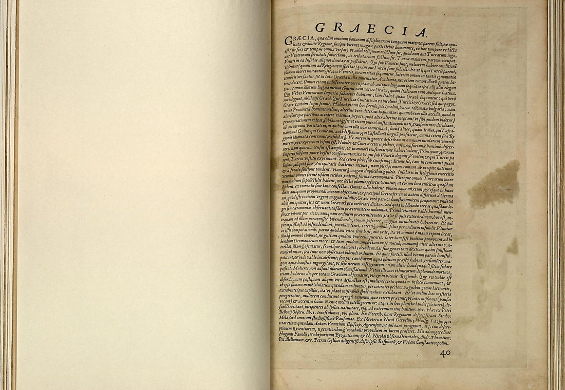 This old map of Graecia from Theatrum Orbis Terrarum from 1570 was created by Abraham Ortelius in 1570