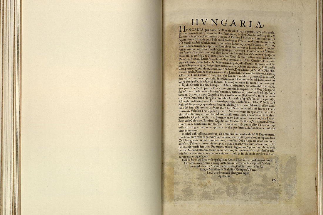 This old map of Hvngaria from Theatrum Orbis Terrarum from 1570 was created by Abraham Ortelius in 1570