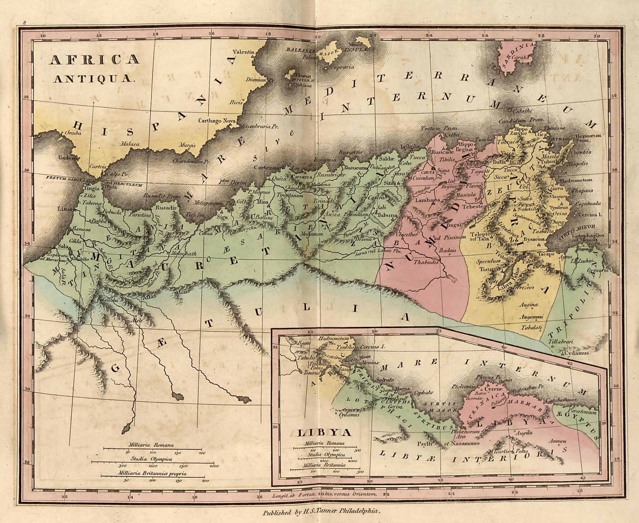 This old map of Africa Antiqua from Ancient Geography from 1826 was created by Henry Schenck Tanner in 1826