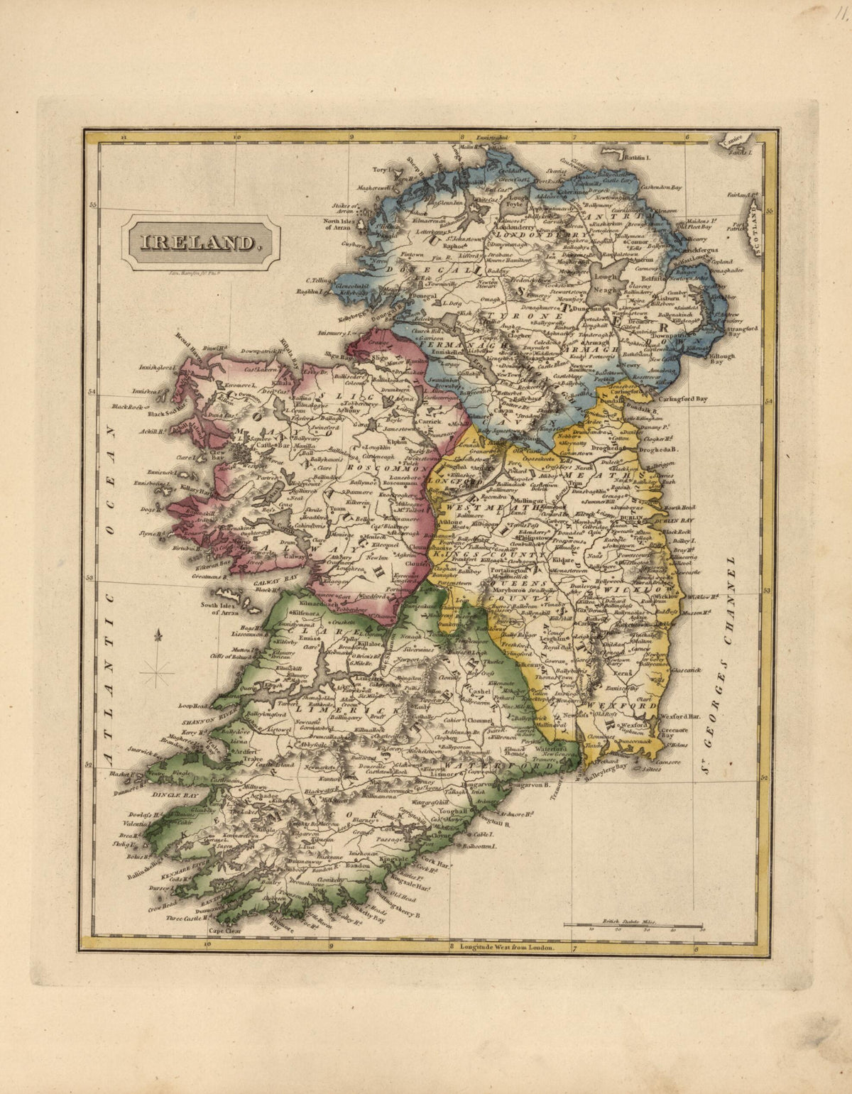 Ireland from a New and Elegant General Atlas, Containing Maps of Each of the United States 1817 by Relic Map Company