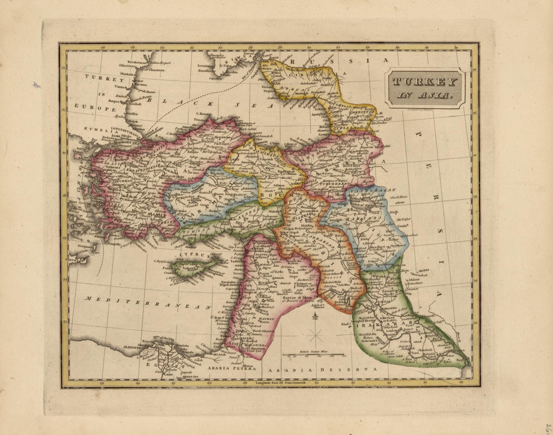 This old map of Turkey In Asia from a New and Elegant General Atlas, Containing Maps of Each of the United States  from 1817 was created by Henry Schenck Tanner in 1817