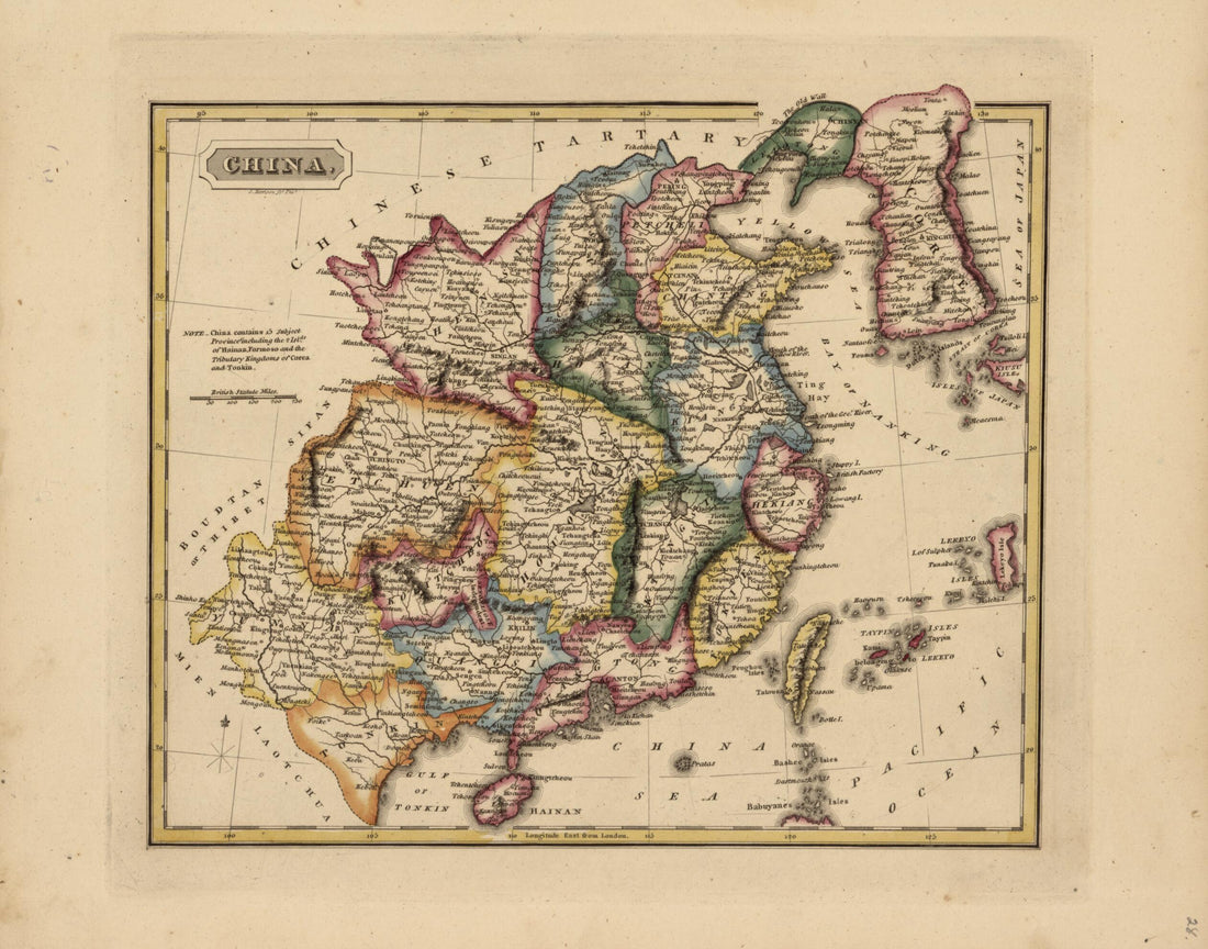 This old map of China from a New and Elegant General Atlas, Containing Maps of Each of the United States. from 1817 was created by Henry Schenck Tanner in 1817