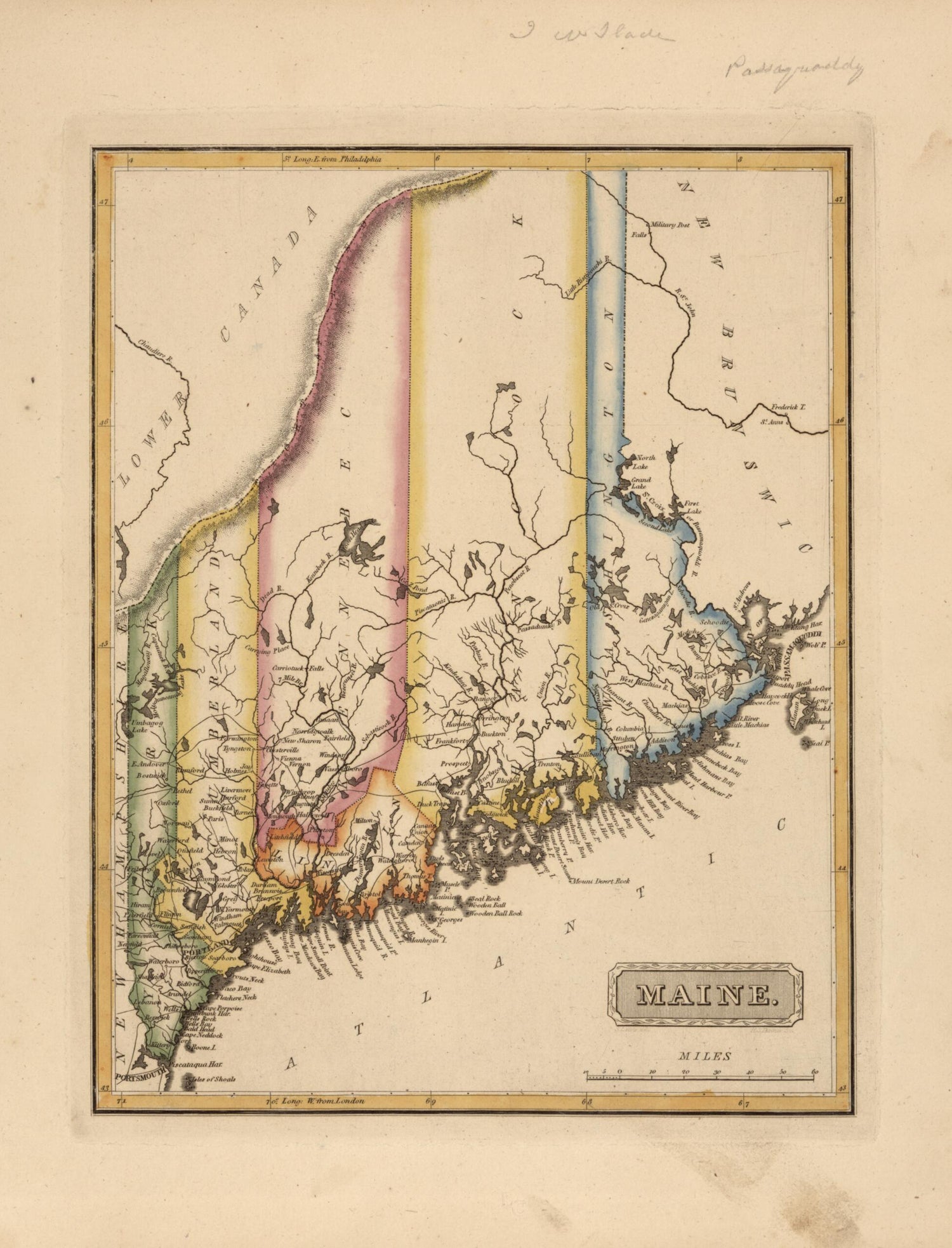 This old map of Maine from a New and Elegant General Atlas, Containing Maps of Each of the United States. from 1817 was created by Henry Schenck Tanner in 1817