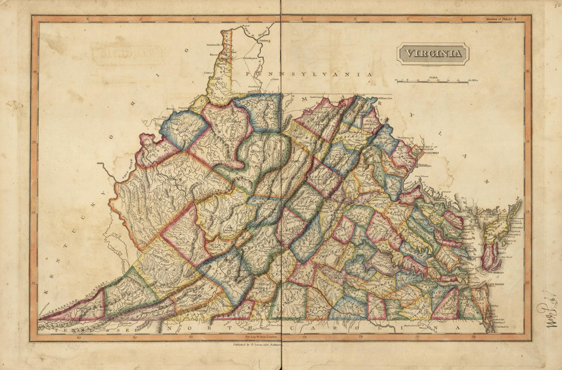 This old map of Virginia from a New and Elegant General Atlas, Containing Maps of Each of the United States  from 1817 was created by Henry Schenck Tanner in 1817