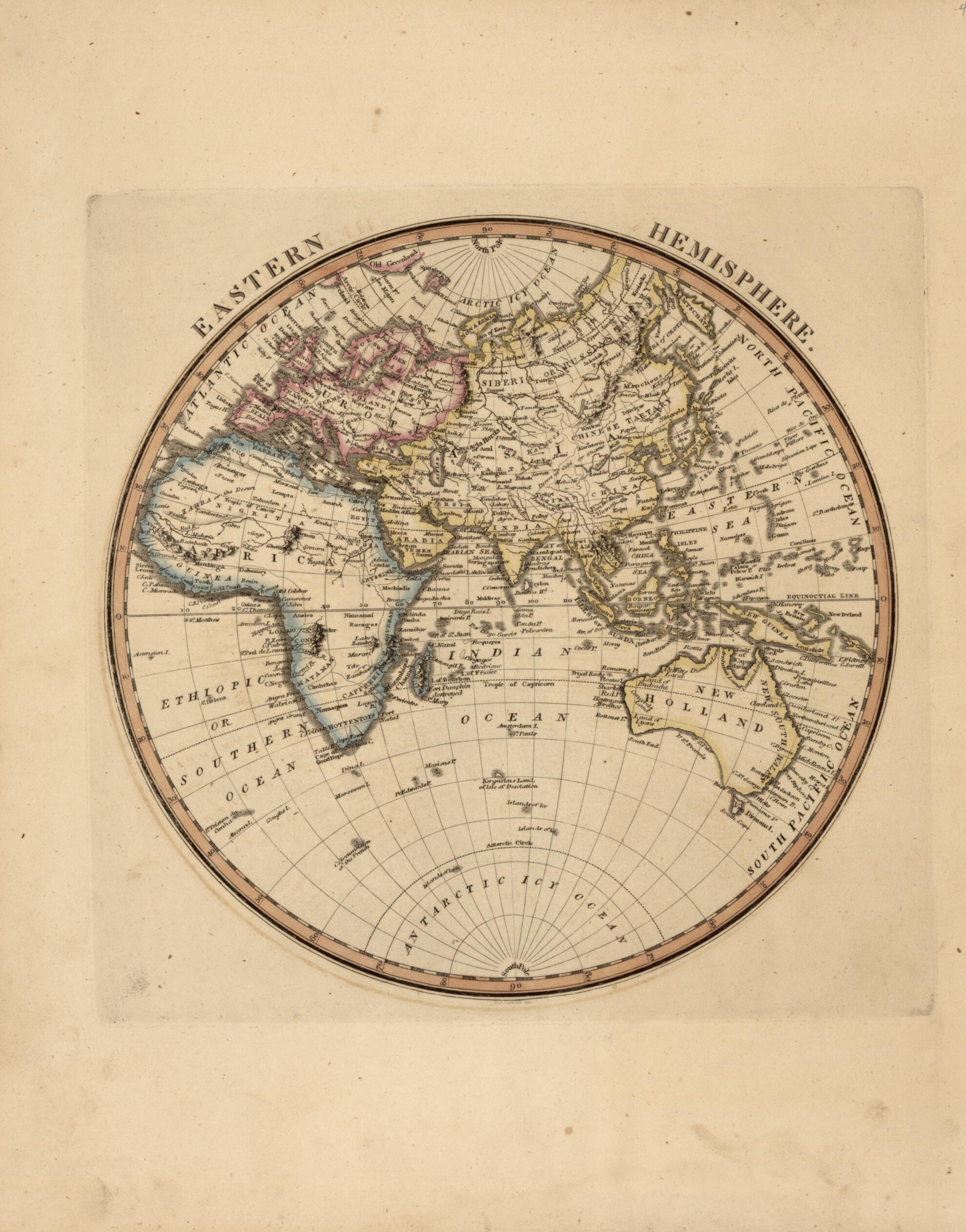 This old map of Eastern Hemisphere from a New and Elegant General Atlas, Containing Maps of Each of the United States. from 1817 was created by Henry Schenck Tanner in 1817