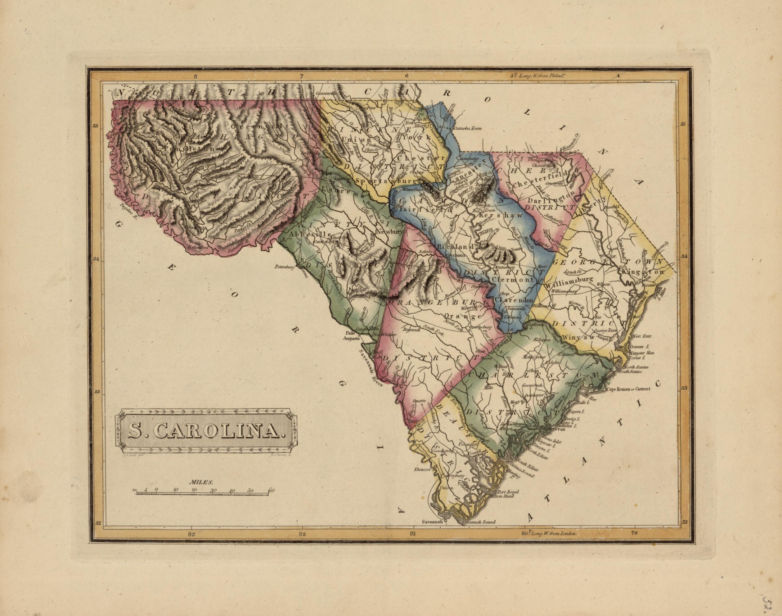 This old map of South Carolina from a New and Elegant General Atlas, Containing Maps of Each of the United States. from 1817 was created by Henry Schenck Tanner in 1817