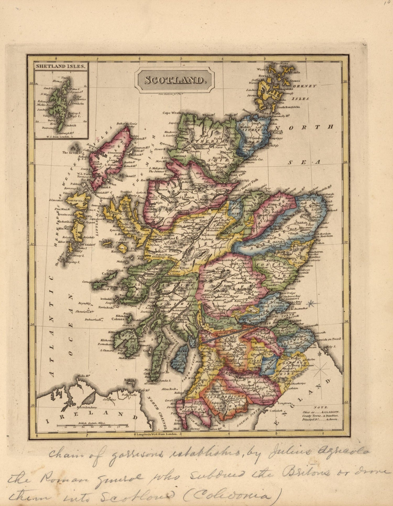 This old map of Scotland from a New and Elegant General Atlas, Containing Maps of Each of the United States  from 1817 was created by Henry Schenck Tanner in 1817