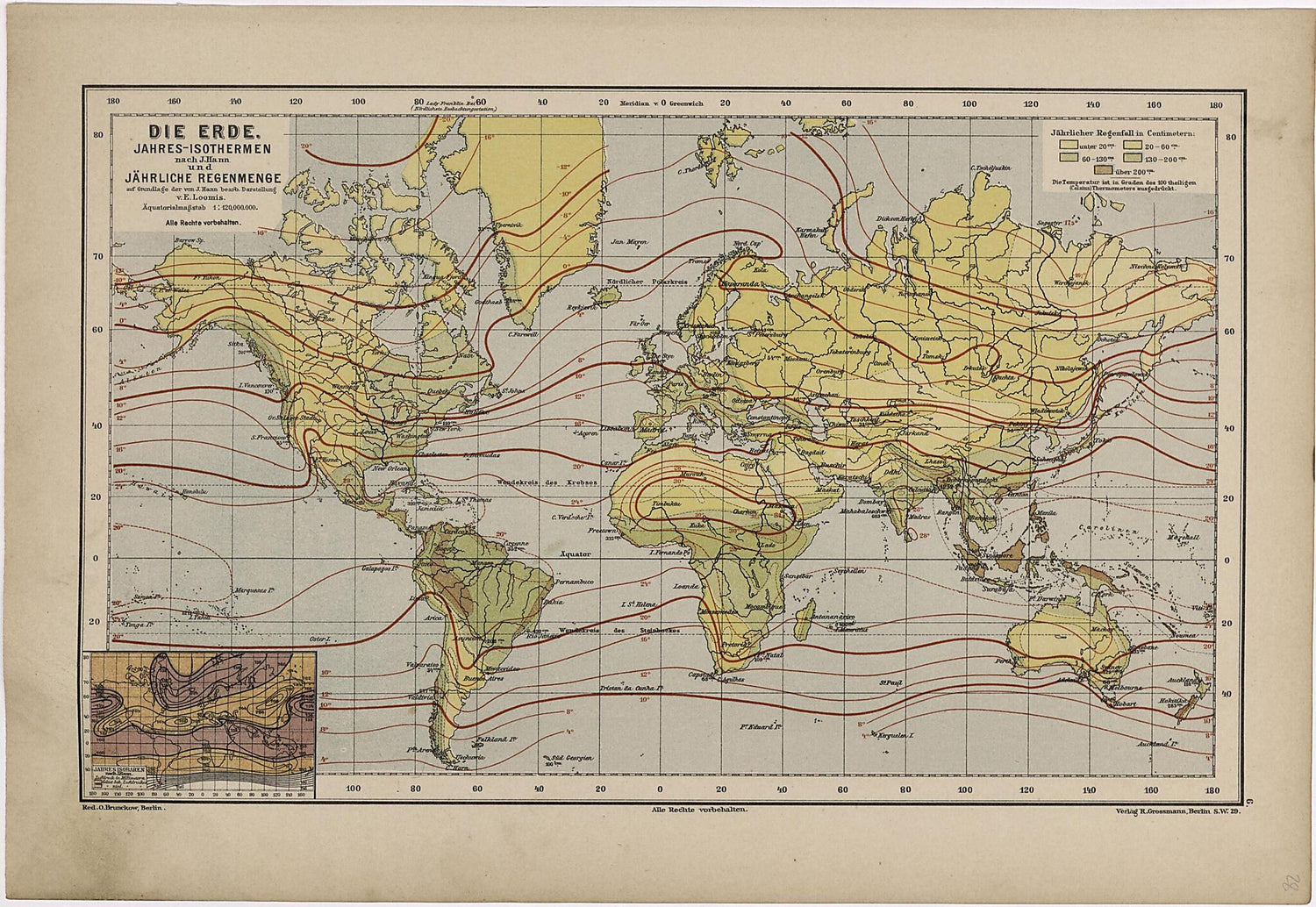 This old map of Die Erde from Neuer Grosser Hand-Atlas from 1894 was created by  Verlag Von R. Grossmann in 1894