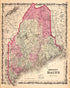 Maine from Family Atlas 1862 by Relic Map Company