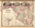 Delaware and Maryland from Family Atlas 1862 by Relic Map Company