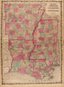 Arkansas, Mississippi, and Louisiana from Family Atlas 1862 by Relic Map Company