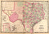 Texas from Family Atlas 1862 by Relic Map Company