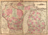 Michigan and Wisconsin from Family Atlas 1862 by Relic Map Company