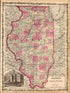Illinois from Family Atlas 1862 by Relic Map Company