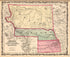 Nebraska, Dakota, Colorado, and Kansas from Family Atlas 1862 by Relic Map Company