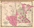 Minnesota and Dakota from Family Atlas 1862 by Relic Map Company