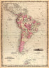 South America from Family Atlas 1862 by Relic Map Company