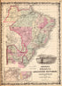 Brazil, Argentine Republic, Paraguay, and Uruguay from Family Atlas 1862 by Relic Map Company