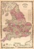 England and Wales from Family Atlas 1862 by Relic Map Company