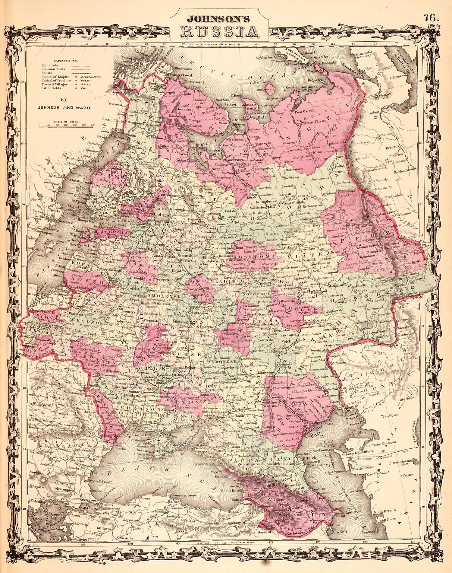 Old Map of Earth [1862] Russia – Relic Map Co.