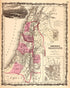 Palestine from Family Atlas 1862 by Relic Map Company