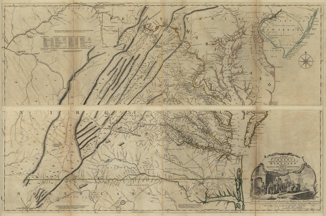 This old map of A Map of the Most Inhabited Part of Virginia ContainingMaryland from the North American Atlas, Selected from the Most Authentic Maps, Charts, Plans, &amp;c. Hitherto Published. from 1777 was created by Thomas Jefferys in 1777