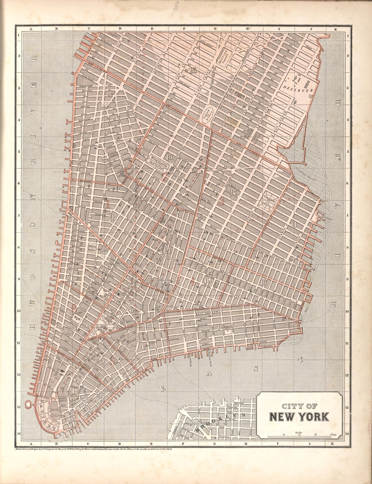 This old map of City of New York from Morse&