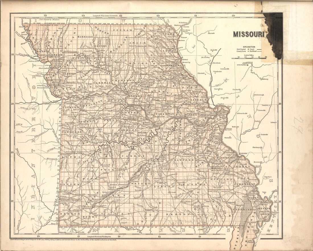 This old map of Missouri from Morse&