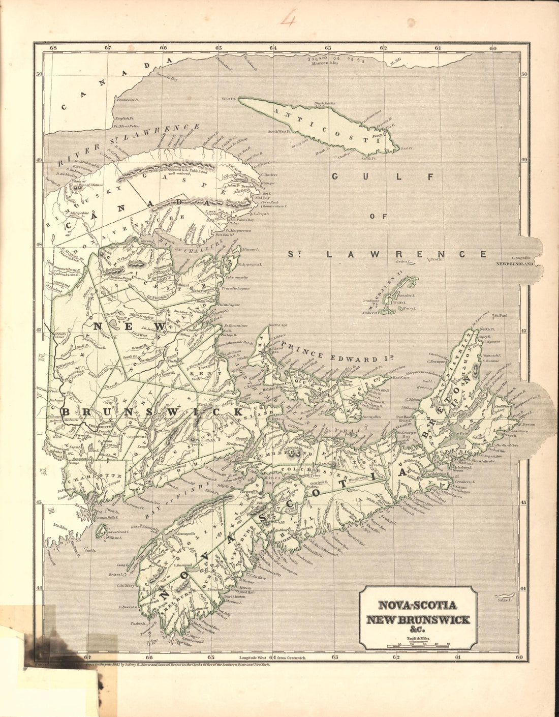 This old map of Nova Scotia New Brunswick &amp;c. from Morse&