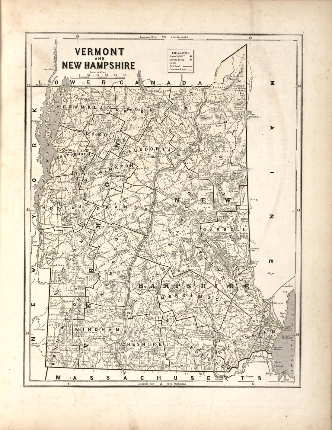 This old map of Vermont &amp; New Hampshire from Morse&