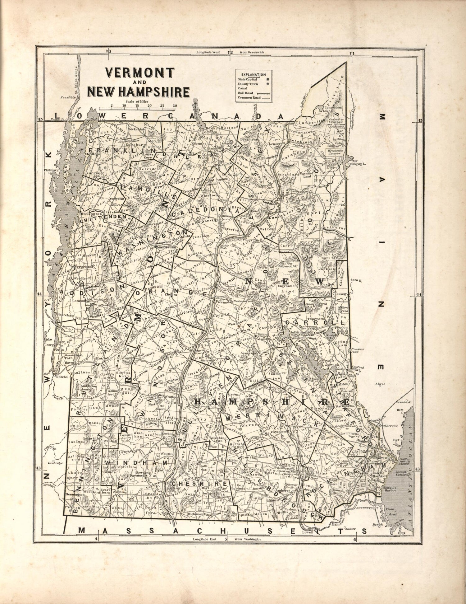 This old map of Vermont &amp; New Hampshire from Morse&