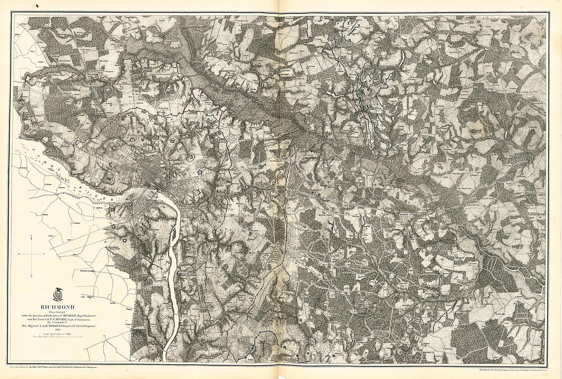 This old map of Richmond from Military Maps Illustrating the Operations of the Armies of the Potomac &amp; James, May 4th 1864 to April 9th 1865. from 1869 was created by  United States. Army. Corps of Engineers in 1869