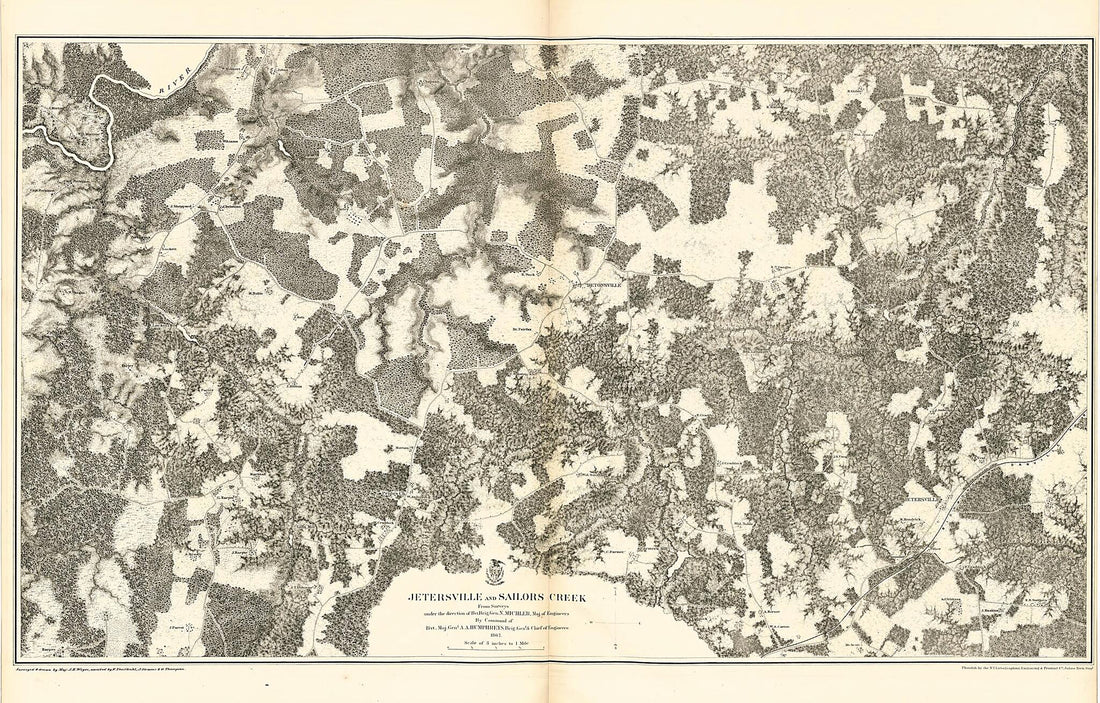 This old map of Jetersville and Sailors Creek from Military Maps Illustrating the Operations of the Armies of the Potomac &amp; James, May 4th 1864 to April 9th 1865. from 1869 was created by  United States. Army. Corps of Engineers in 1869