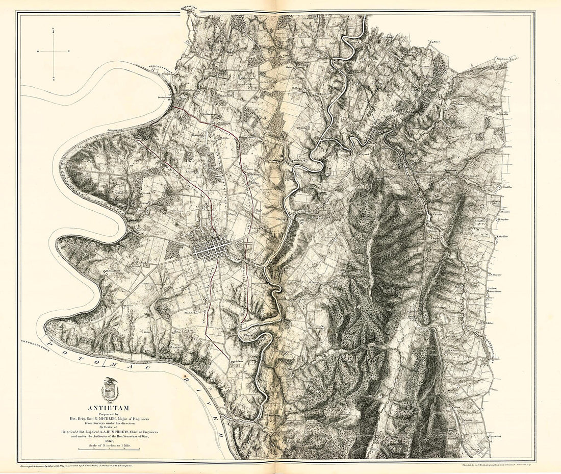 This old map of Antietam from Military Maps Illustrating the Operations of the Armies of the Potomac &amp; James, May 4th 1864 to April 9th 1865. from 1869 was created by  United States. Army. Corps of Engineers in 1869